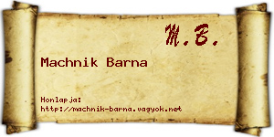 Machnik Barna névjegykártya